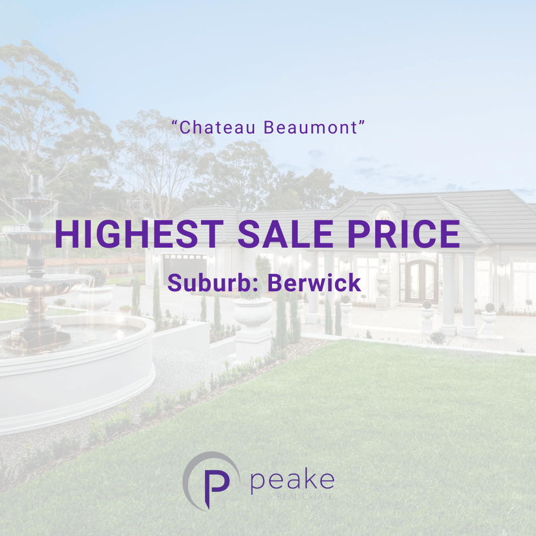 Highest Sale Prices Held In 5 Local Suburbs By The Peake Team